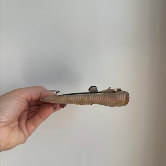 Coach Tan and Cream Canvas small wallet and card holder - Picture 7 of 8